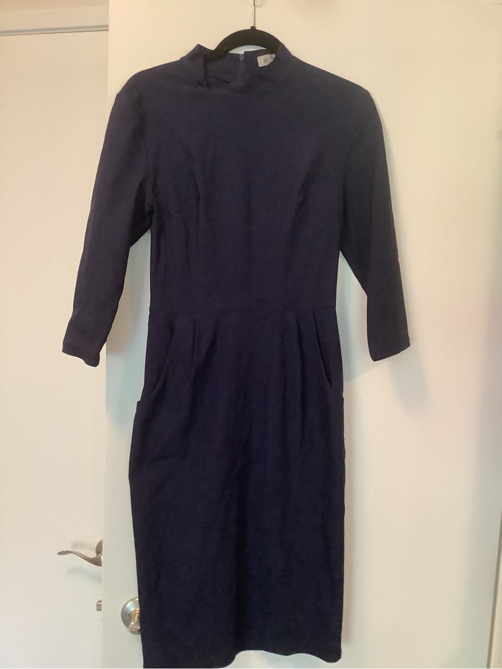 MUXXN Women's 1950s Vintage Tie Neck Formal Cocktail Dress with Pockets, M - Picture 3 of 5